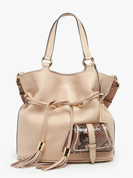 Medium Leather Bucket Bag Premier Flirt Python Lancel Beige premier flirt A10529 other view 2