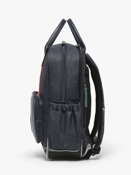 2-compartment Backpack Cameleon Blue vintage urban SD37 other view 2