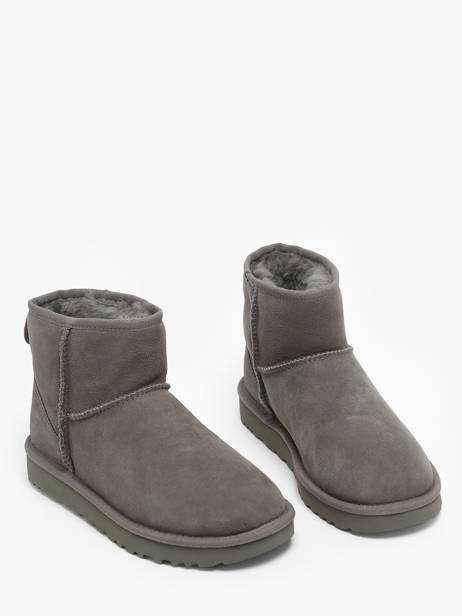 Classic Mini Ii Boots In Leather Ugg Gray women 1016222 other view 2