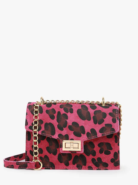 Shoulder Bag Velvet Leopardo Leather Milano Pink velvet leopardo VL21121