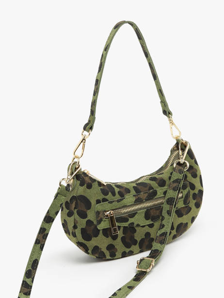 Shoulder Bag Velvet Leopardo Leather Milano Green velvet leopardo VL24061 other view 2