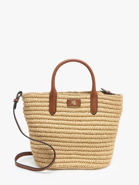 Small Brie Tote Leather And Raffia Lauren ralph lauren Beige brie 31962120