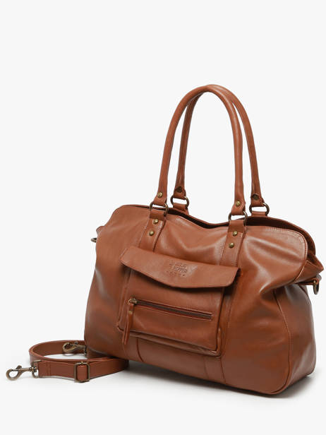 A4 Size Shoulder Bag Cow Leather Basilic pepper Brown cow BCOW78 other view 2