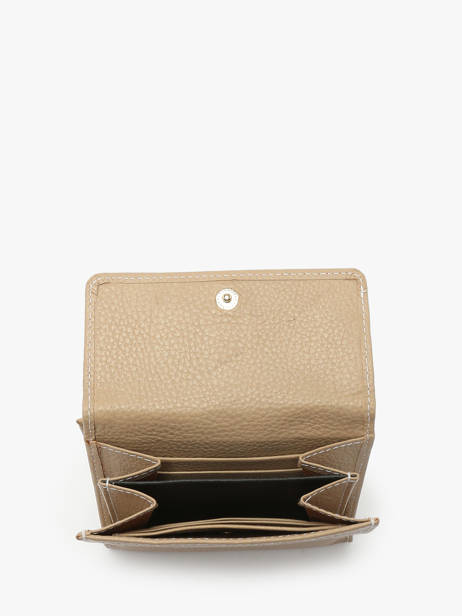 Leather Caviar Compact Wallet Crinkles Beige caviar 14068 other view 2