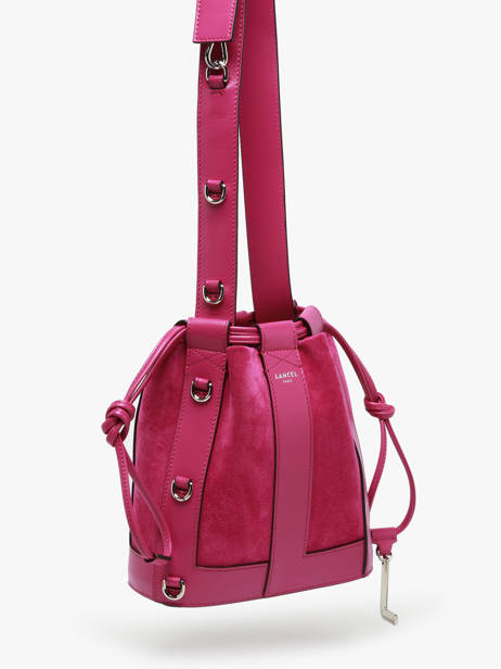 Small Leather Elles Bucket Bag Lancel Pink elles A13359 other view 2