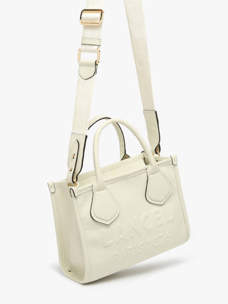 Small Leather Jour Tote Bag Lancel White jour A12995 other view 2