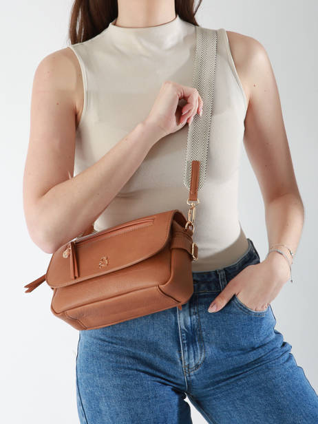 Sac Bandoulière Zip Lulu castagnette Marron zip YRONDE vue secondaire 1
