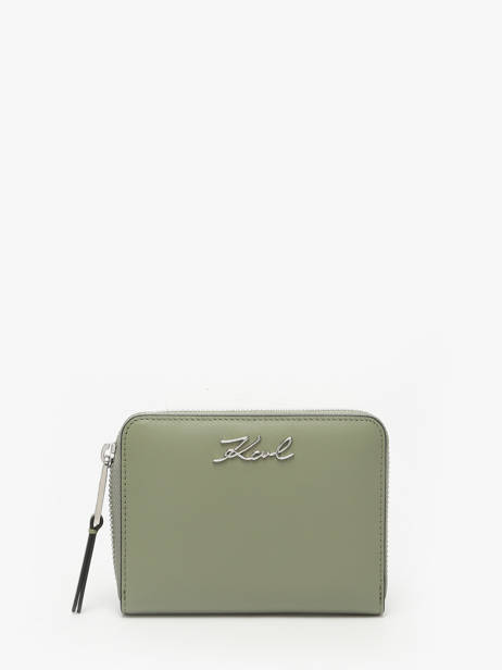 Portefeuille Cuir Karl lagerfeld Vert k signature A1W32105