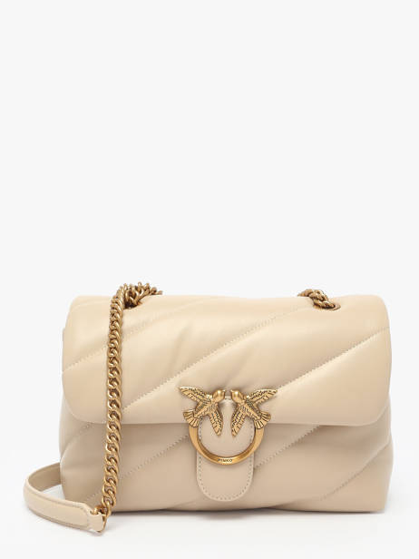 Cross Body Tas Love Bag Puff Leather Pinko Beige love bag puff A0F2