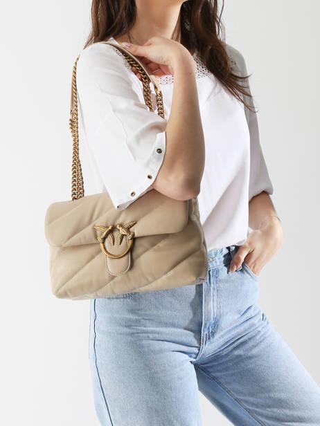 Cross Body Tas Love Bag Puff Leather Pinko Beige love bag puff A0F2 other view 1