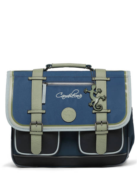 Cartable Enfant 2 Compartiments Cameleon Bleu vintage urban CA38 vue secondaire 7