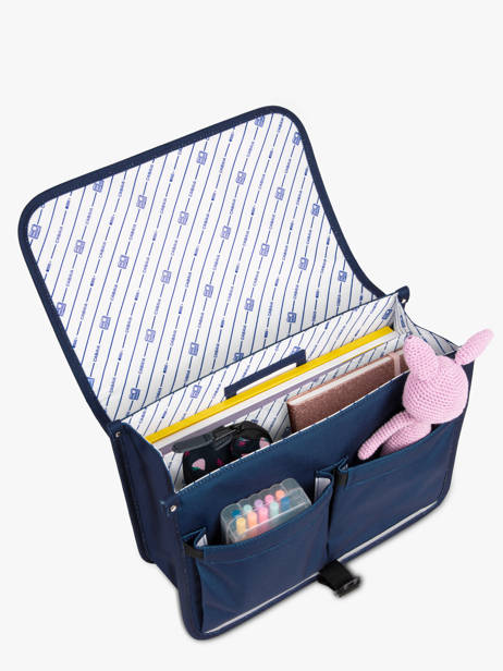 Cartable 2 Compartiments Cabaia Bleu school S vue secondaire 3