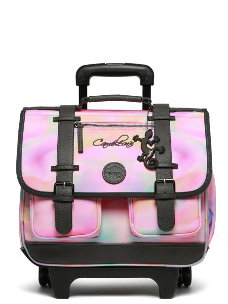 Wheeled Schoolbag For Kids 2 Compartments Cameleon Pink vintage fantasy CR38 other view 8