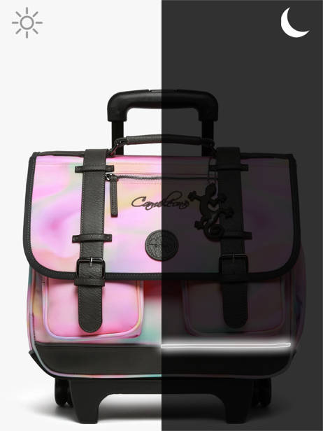 Wheeled Schoolbag For Kids 2 Compartments Cameleon Pink vintage fantasy CR38 other view 9