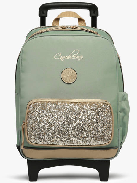 2-compartment Wheeled Schoolbag Cameleon Green vintage fantasy SR40 other view 8