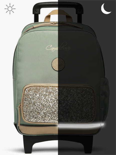 2-compartment Wheeled Schoolbag Cameleon Green vintage fantasy SR40 other view 9