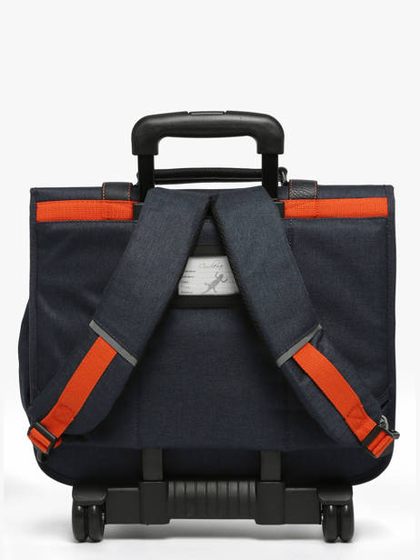 3-compartment Wheeled Satchel Cameleon Blue vintage urban CR41 other view 4