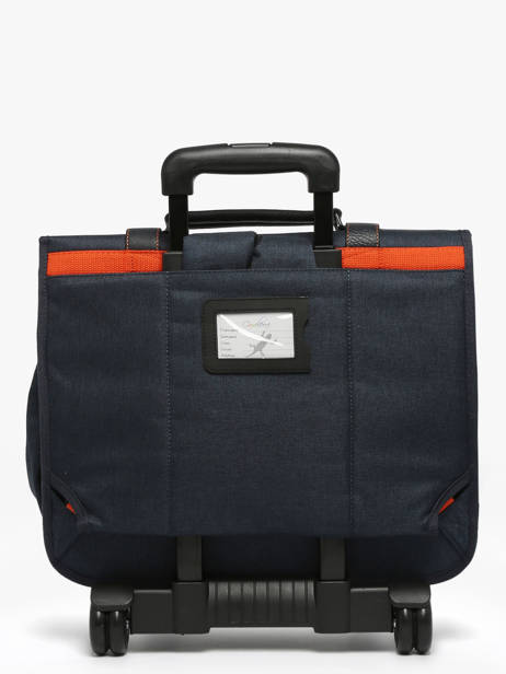 3-compartment Wheeled Satchel Cameleon Blue vintage urban CR41 other view 5