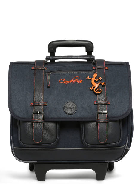 3-compartment Wheeled Satchel Cameleon Blue vintage urban CR41 other view 7