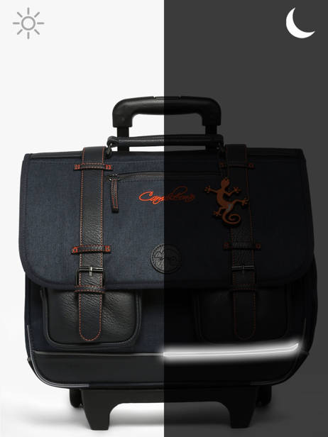 3-compartment Wheeled Satchel Cameleon Blue vintage urban CR41 other view 8