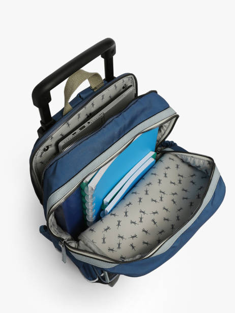 2-compartment Wheeled Schoolbag Cameleon Blue vintage urban SR40 other view 3