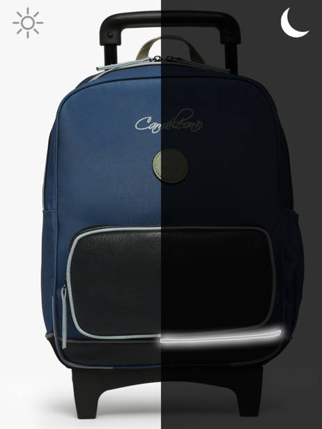 2-compartment Wheeled Schoolbag Cameleon Blue vintage urban SR40 other view 9