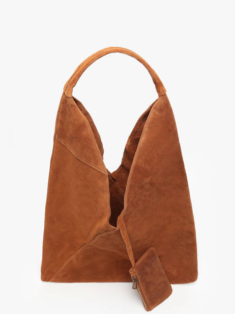 Sac Porté épaule A4 Velvet Cuir Milano Marron velvet VE25069 vue secondaire 2