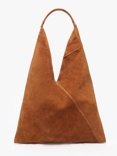 Sac Porté épaule A4 Velvet Cuir Milano Marron velvet VE25069 vue secondaire 3