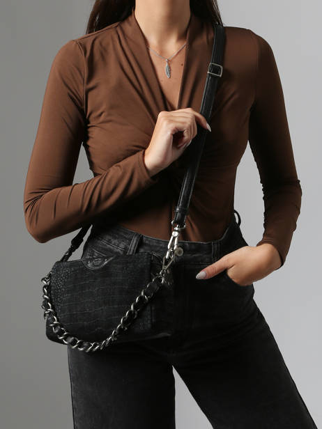 Crossbody Bag Vintage Leather Mila louise Black vintage 23673KRC other view 1