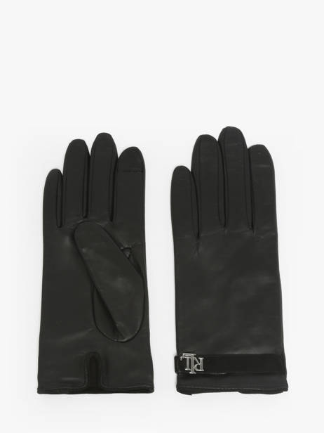 Leather Metal Logo Women's Gloves Lauren ralph lauren Black elmswood 54927240