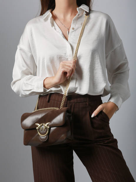 Crossbody Bag Love Bag Puff Pinko Brown love bag puff A2JY other view 1