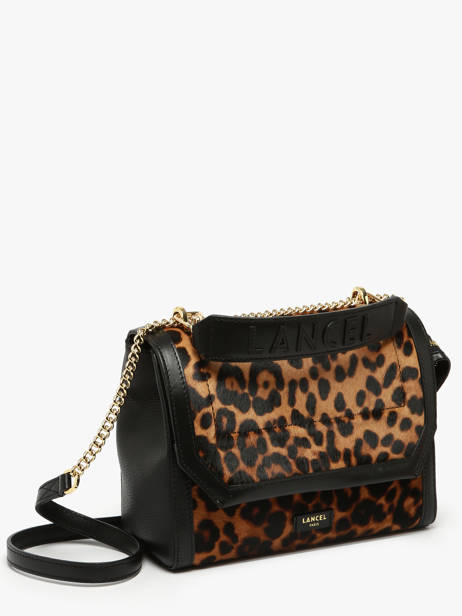 Leather Ninon Leopard Top-handle Bag Lancel Brown ninon A13751 other view 2