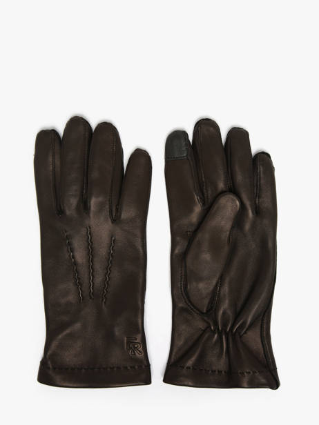 Men's Leather Gloves Etrier Black accessoires EGLO602G