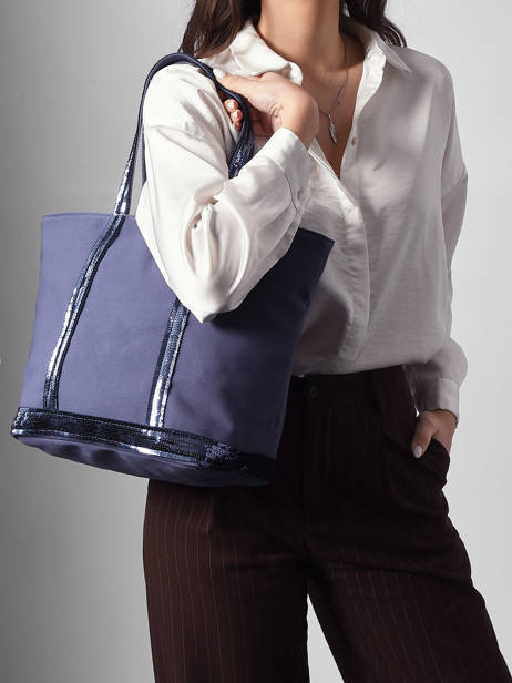 Satchel Cabas Cotton Vanessa bruno Violet cabas 1V40378 other view 1