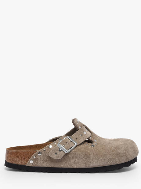 Slippers Boston Rivet In Leather Birkenstock Brown women 1030418