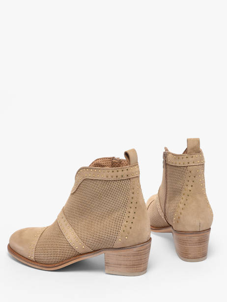 Heeled Boots In Leather Alpe Beige women 54311108 other view 2