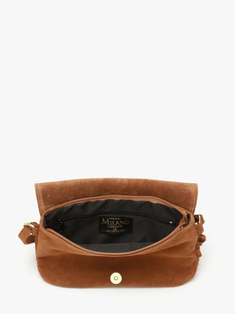 Shoulder Bag Velvet Leather Milano Brown velvet VE24115O other view 3