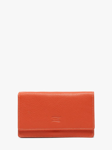 Leather Caviar Wallet Crinkles Orange caviar 14001