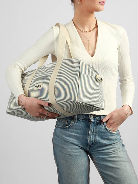 Shoulder Bag Rayures Cotton Hindbag Blue rayures RA other view 1