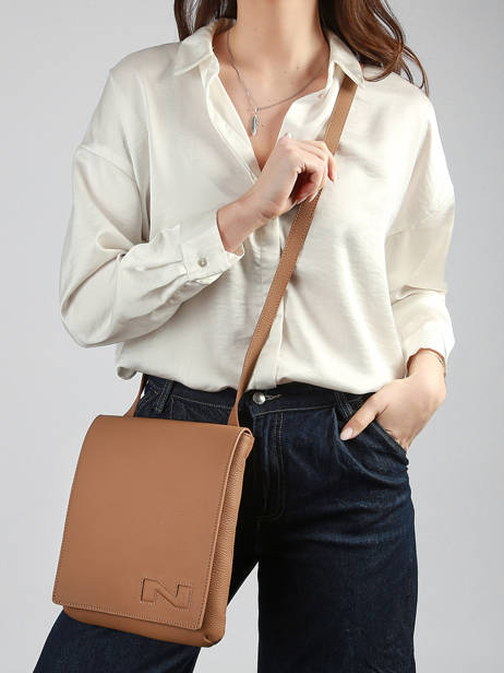 Sac Bandoulière Dinant Cuir Nathan baume Marron n city 3 vue secondaire 1