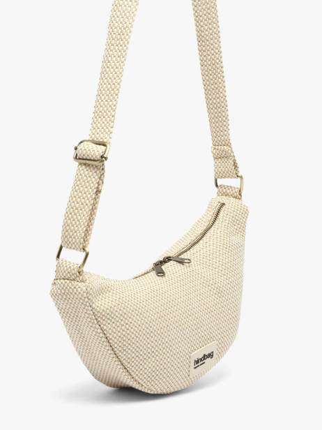 Sac Bandoulière Tressage Coton Hindbag Beige tressage TS vue secondaire 2