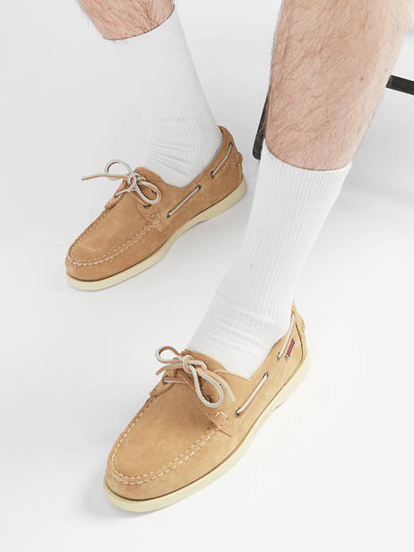 Chaussures Bateau En Cuir Sebago Beige men 7111PTW vue secondaire 1