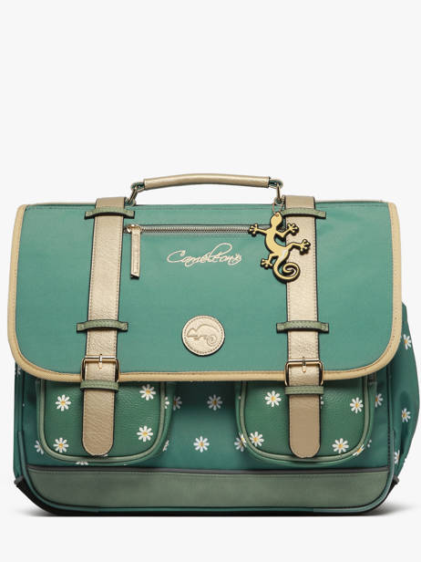 Wheeled Schoolbag 3 Compartments Cameleon Green vintage fantasy PBVGCA41