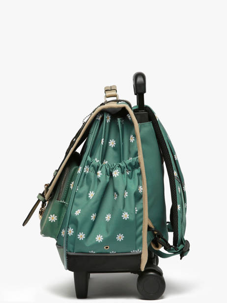 3-compartment Wheeled Satchel Cameleon Green vintage fantasy PBVGCR41 other view 2