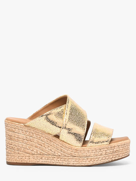 Wedge Slippers In Leather Aliwell Gold women A126190
