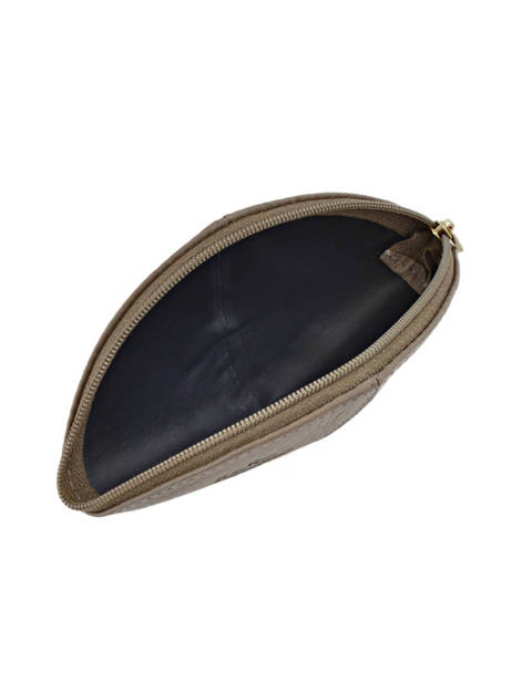 Coin Purse Leather Yves renard Gray foulonne 29367 other view 1