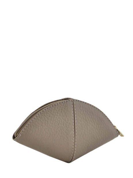 Coin Purse Leather Yves renard Gray foulonne 29367 other view 2