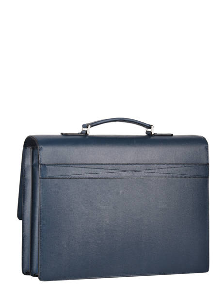 Leather Albert Briefcase 2 Compartments Lancel Blue albert A07986 other view 3