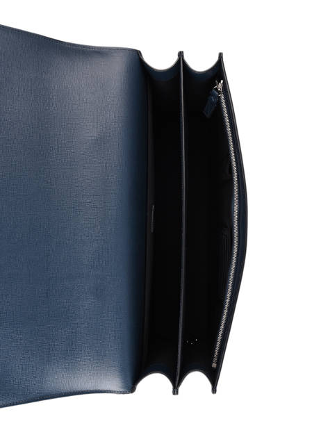 Leather Albert Briefcase 2 Compartments Lancel Blue albert A07986 other view 2